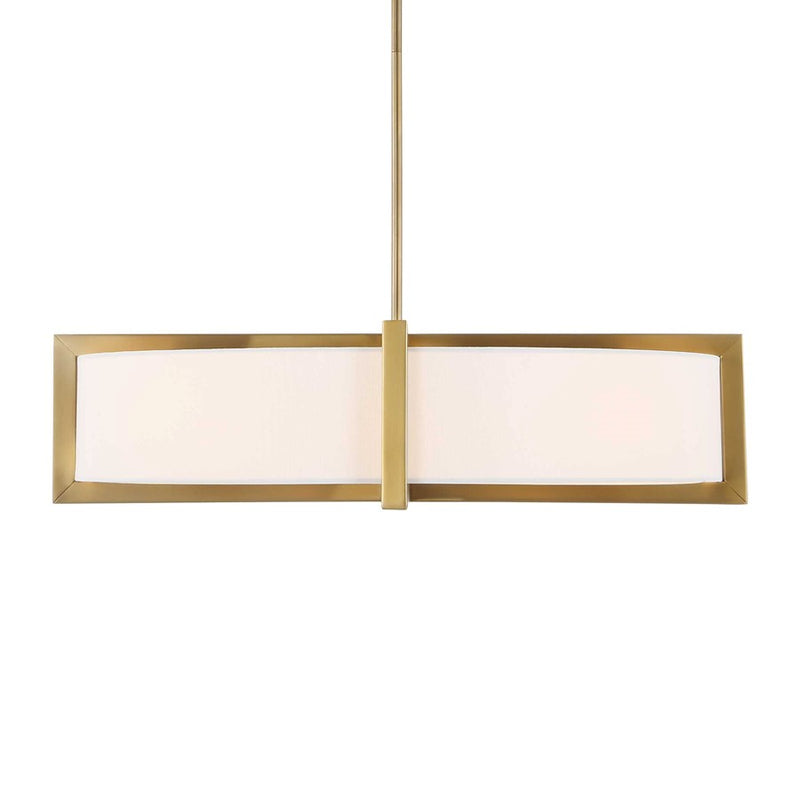 Uttermost Cresson 4 Light Drum Pendant, Matte Brushed Brass
