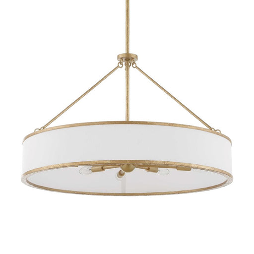 Uttermost Algiers 8 Light Drum Pendant, Textured Soft Gold