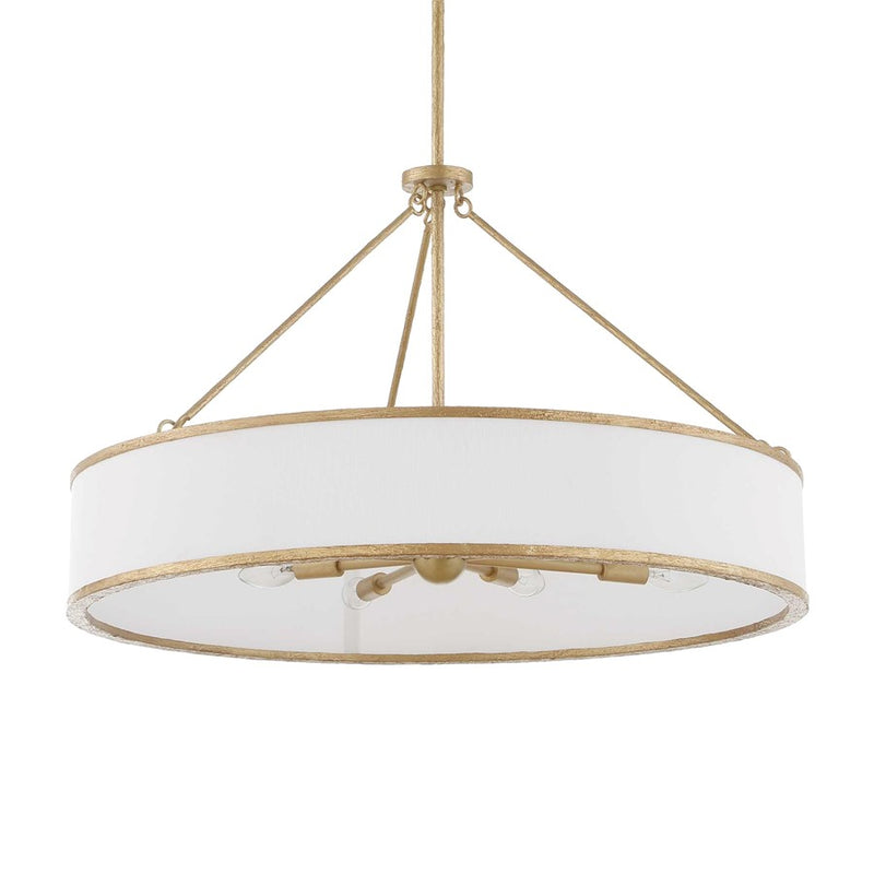 Uttermost Algiers 8 Light Drum Pendant, Textured Soft Gold