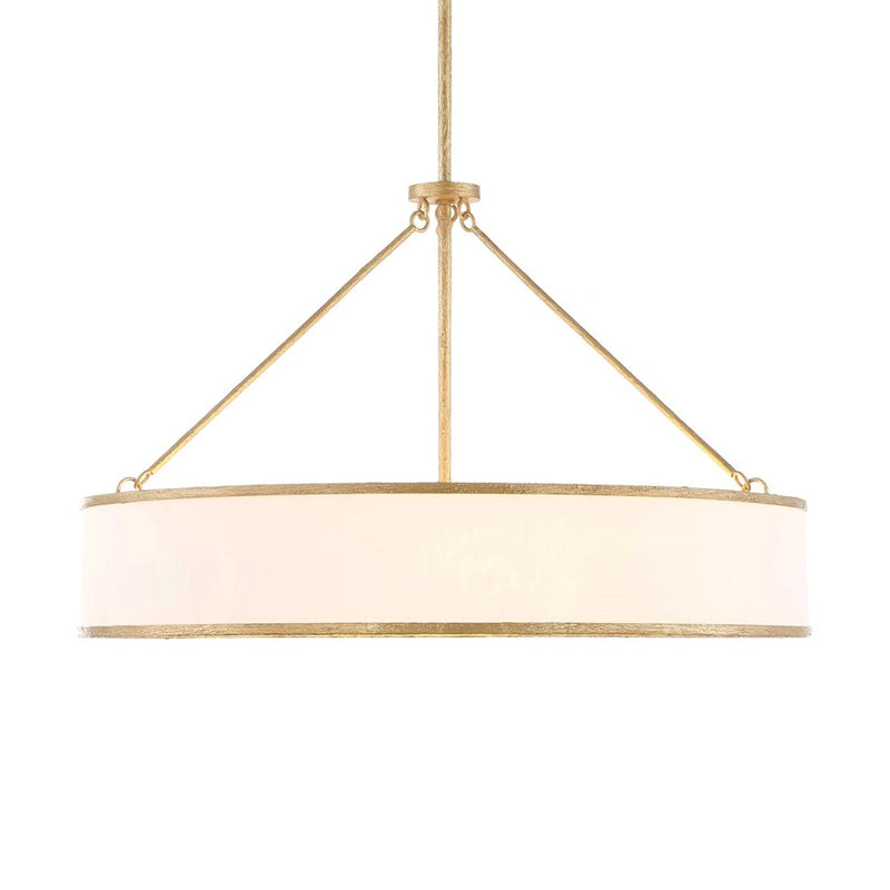 Uttermost Algiers 8 Light Drum Pendant, Textured Soft Gold