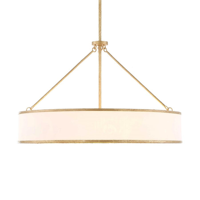 Uttermost Algiers 8 Light Drum Pendant, Textured Soft Gold