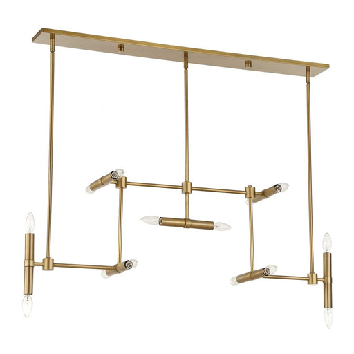 Uttermost Cadre 14 Light Modern Linear Pendant, Antique Brass