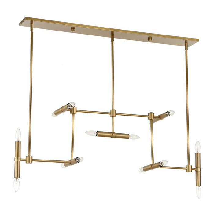 Uttermost Cadre 14 Light Modern Linear Pendant, Antique Brass