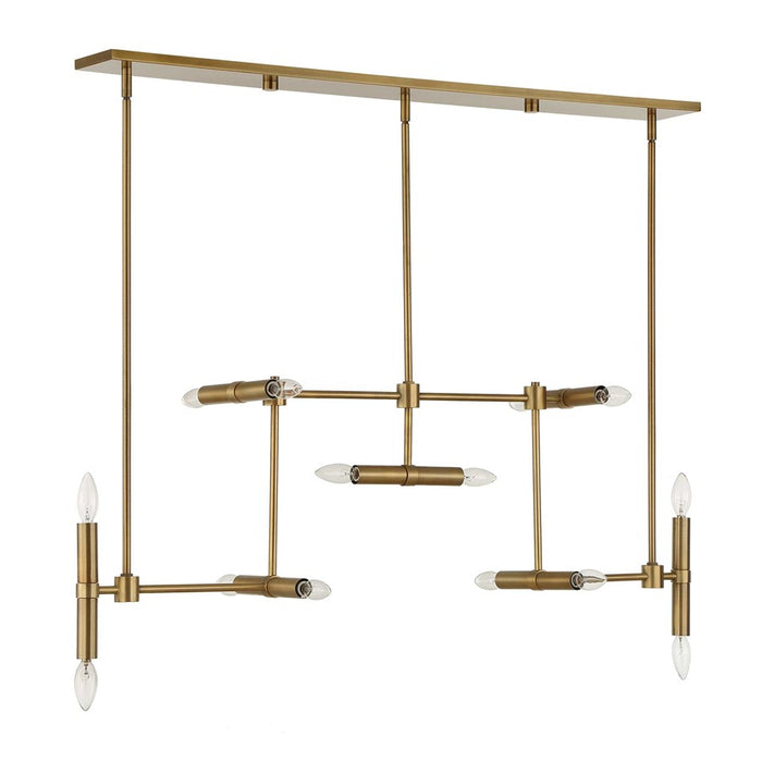 Uttermost Cadre 14 Light Modern Linear Pendant, Antique Brass