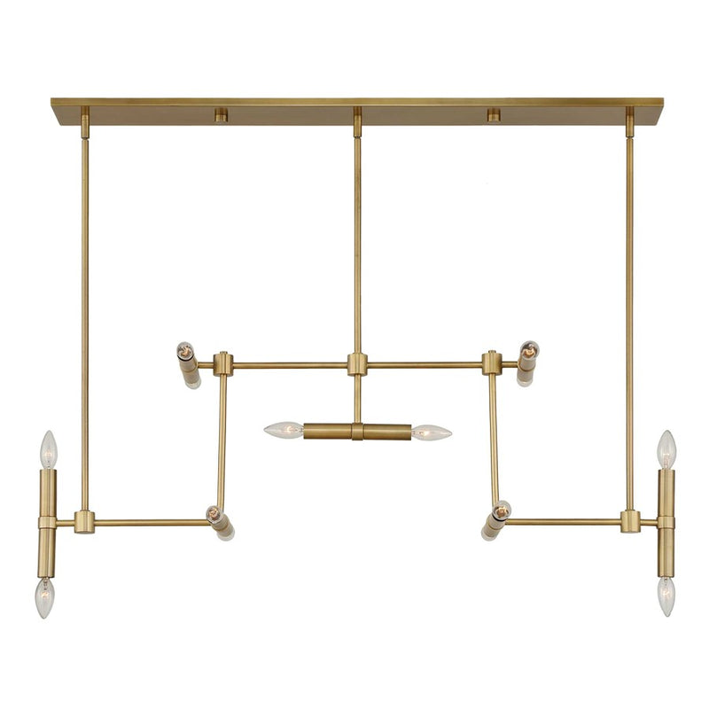 Uttermost Cadre 14 Light Modern Linear Pendant, Antique Brass