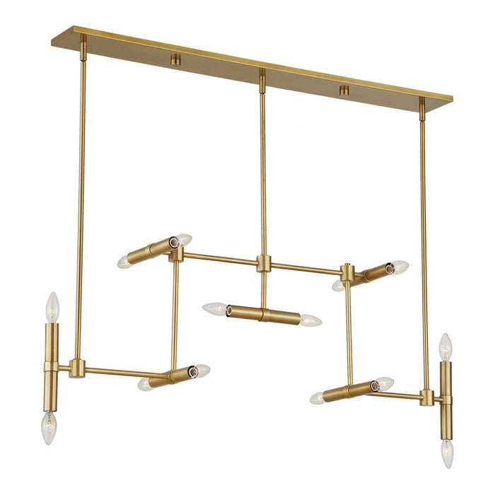 Uttermost Cadre 14 Light Modern Linear Pendant, Antique Brass