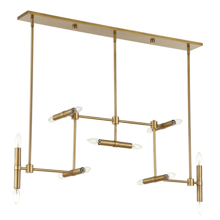 Uttermost Cadre 14 Light Modern Linear Pendant, Antique Brass