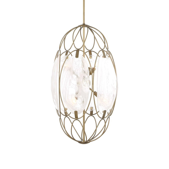 Uttermost Valencia 6 Light Glass Panel Pendant, Soft Gold - 21641