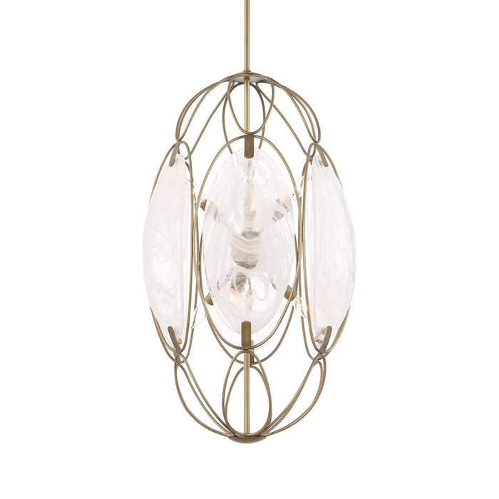 Uttermost Valencia 6 Light Glass Panel Pendant, Soft Gold