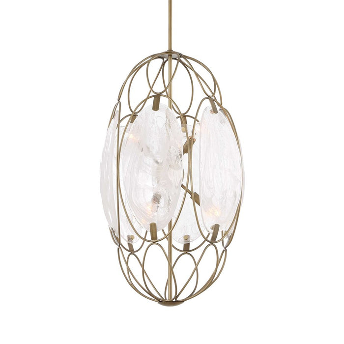 Uttermost Valencia 6 Light Glass Panel Pendant, Soft Gold
