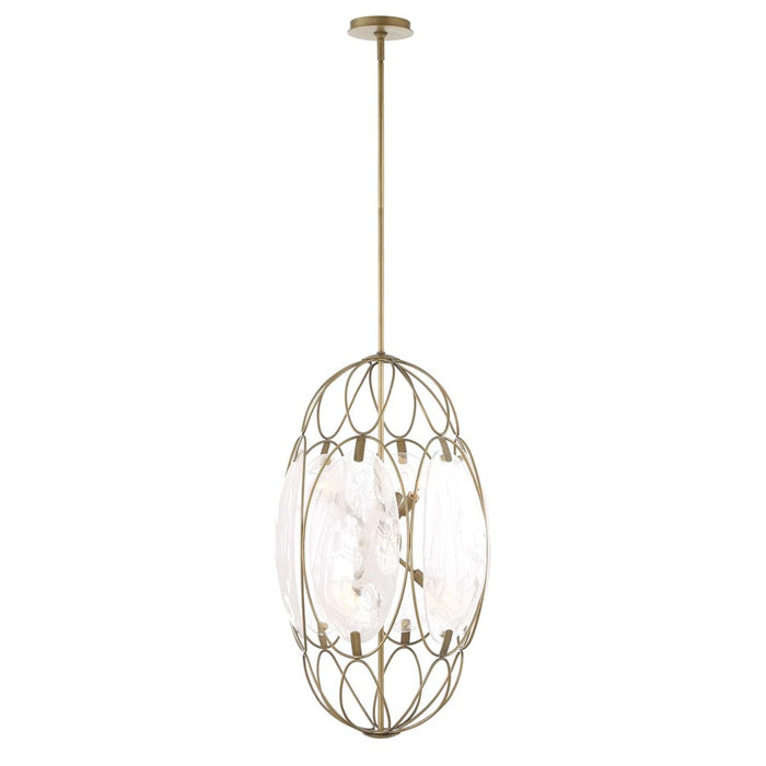 Uttermost Valencia 6 Light Glass Panel Pendant, Soft Gold