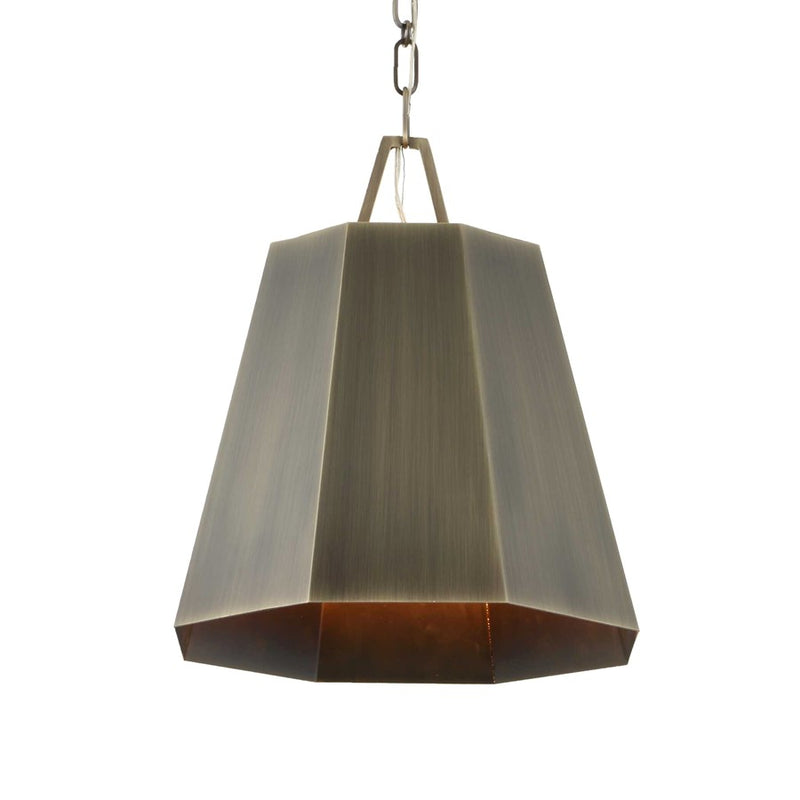 Uttermost Granada 1 Light Hexagon Pendant, Weathered Brass - 21642