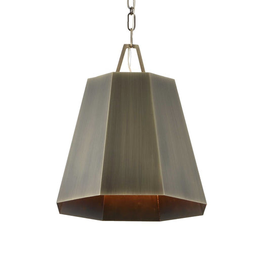Uttermost Granada 1 Light Hexagon Pendant, Weathered Brass - 21642