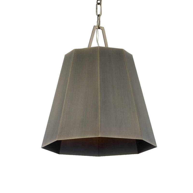 Uttermost Granada 1 Light Hexagon Pendant, Weathered Brass