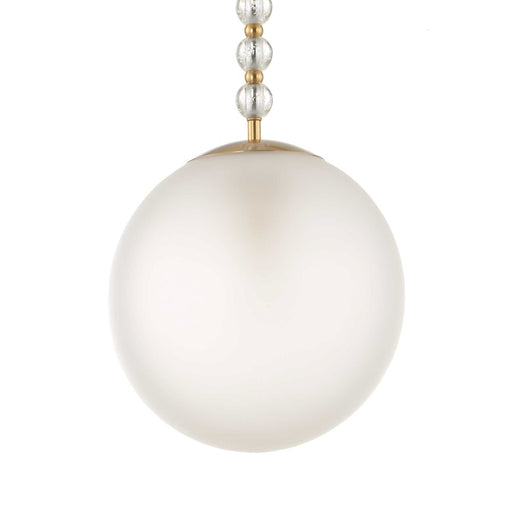 Uttermost Ripple 1 Light Frost Glass Pendant, Warm Brass