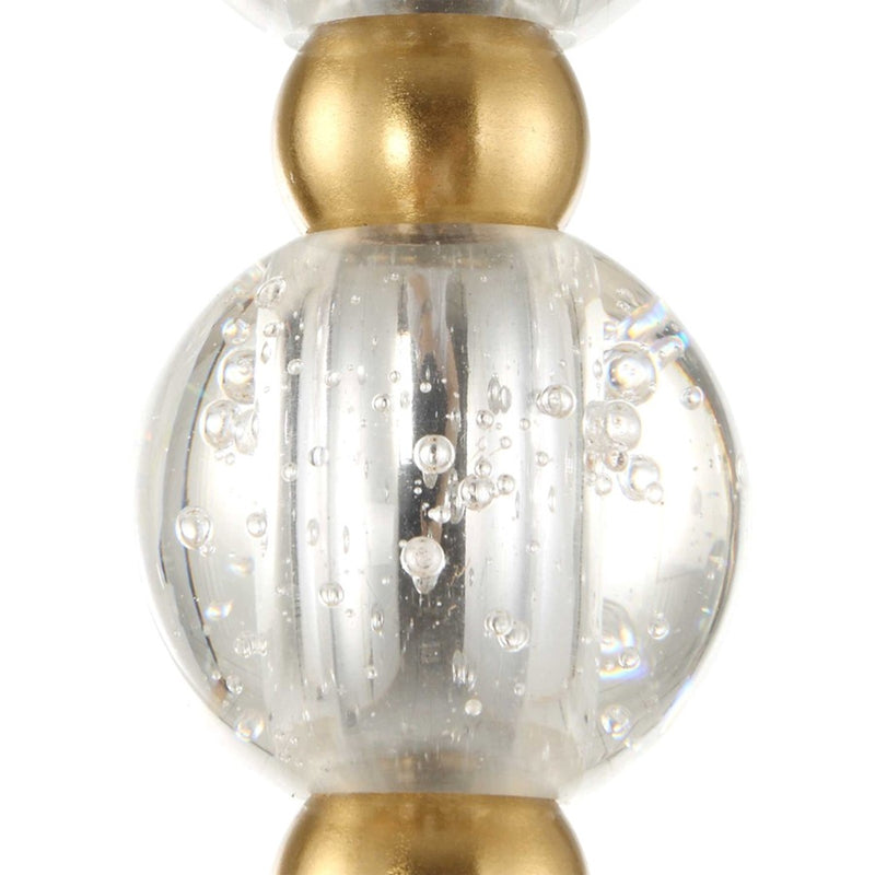 Uttermost Ripple 1 Light Frost Glass Pendant, Warm Brass