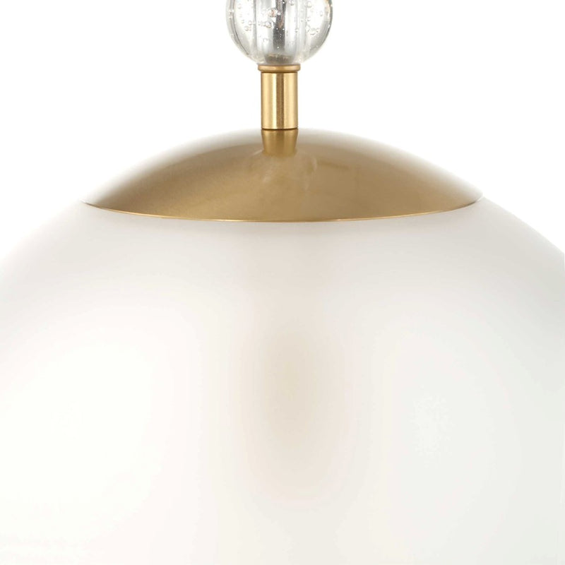 Uttermost Ripple 1 Light Frost Glass Pendant, Warm Brass