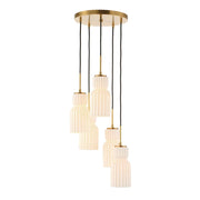 Uttermost Vanier 5 Light Cluster Pendant, Warm Brass - 21645