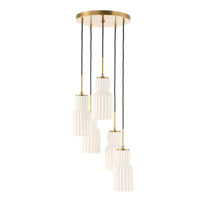 Uttermost Vanier 5 Light Cluster Pendant, Warm Brass