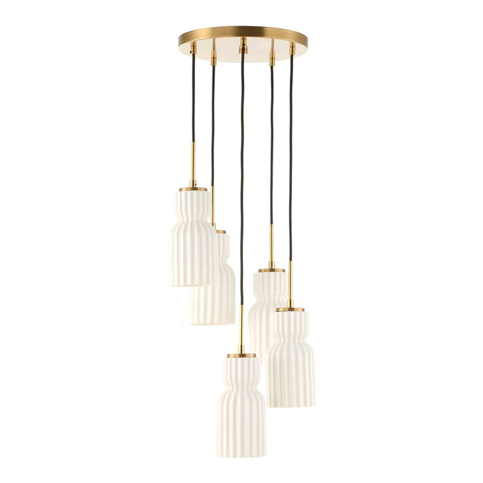 Uttermost Vanier 5 Light Cluster Pendant, Warm Brass