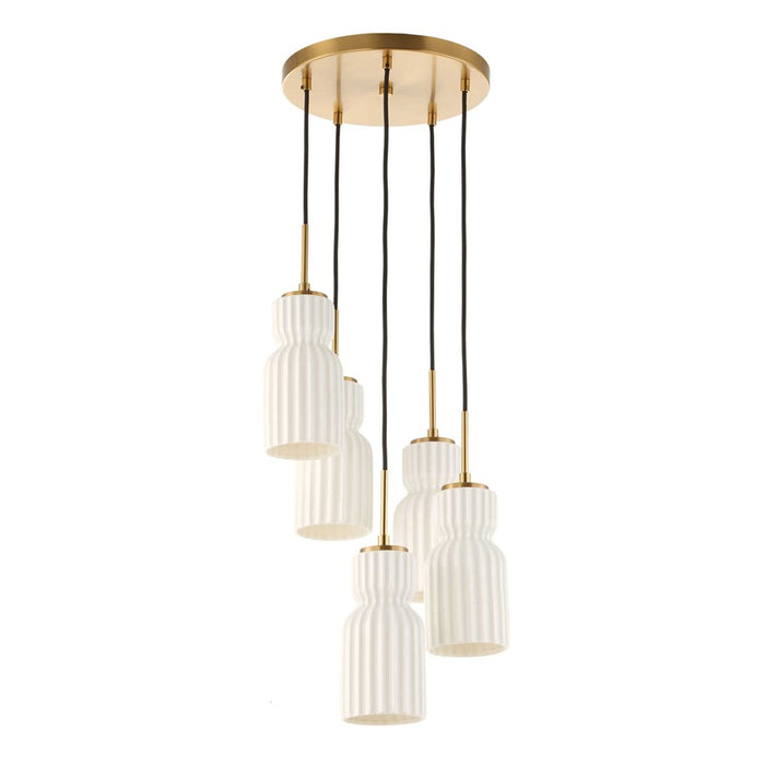 Uttermost Vanier 5 Light Cluster Pendant, Warm Brass