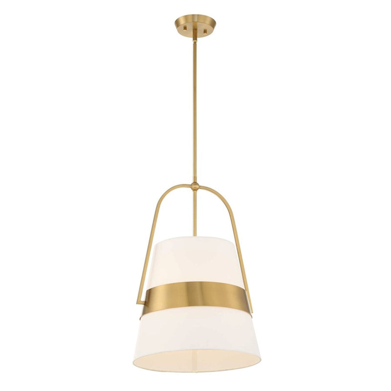 Uttermost Harness 1 Light Shade Pendant, Warm Brass