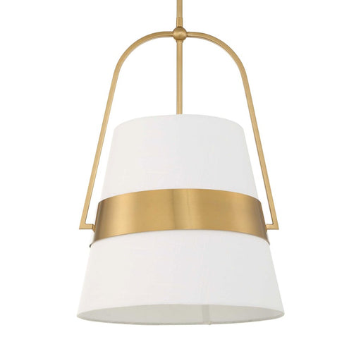 Uttermost Harness 1 Light Shade Pendant, Warm Brass