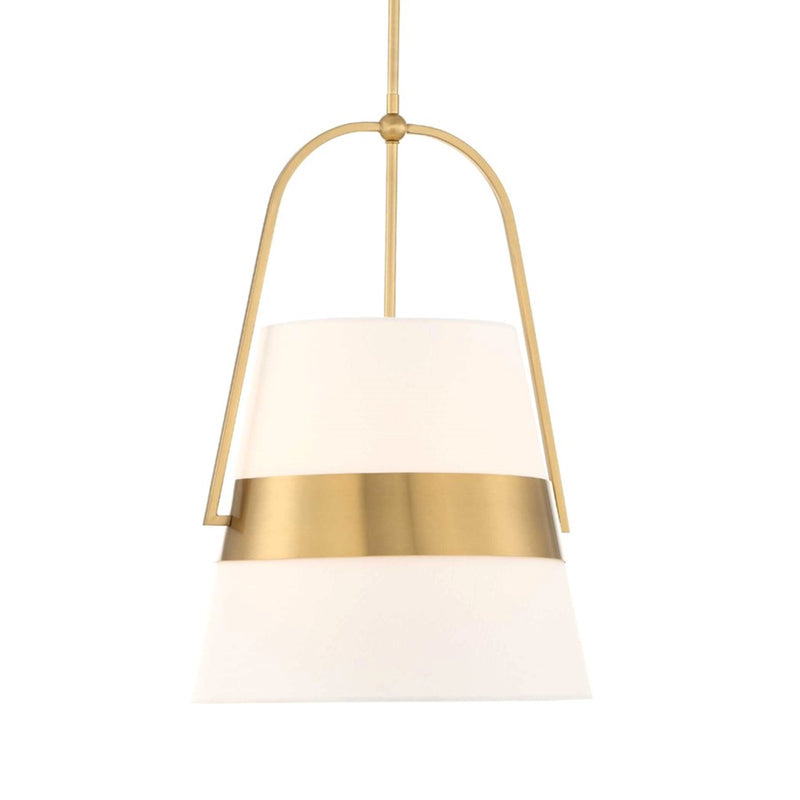 Uttermost Harness 1 Light Shade Pendant, Warm Brass
