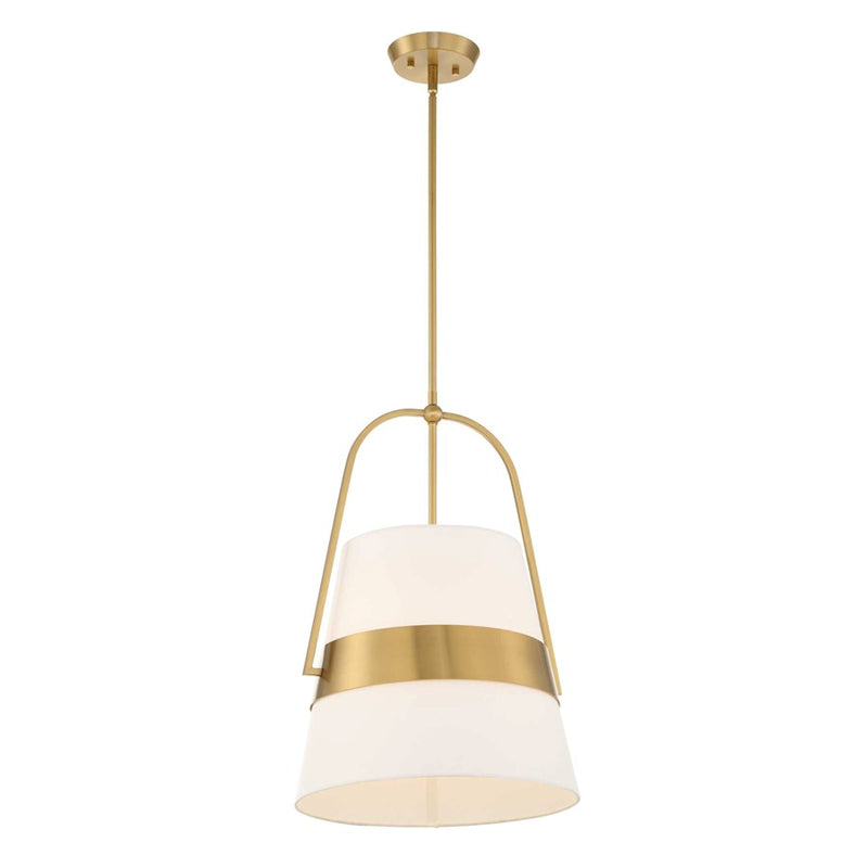 Uttermost Harness 1 Light Shade Pendant, Warm Brass