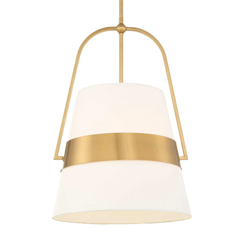 Uttermost Harness 1 Light Shade Pendant, Warm Brass