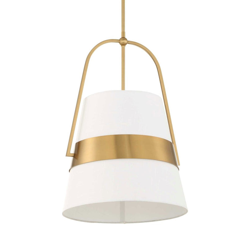 Uttermost Harness 1 Light Shade Pendant, Warm Brass