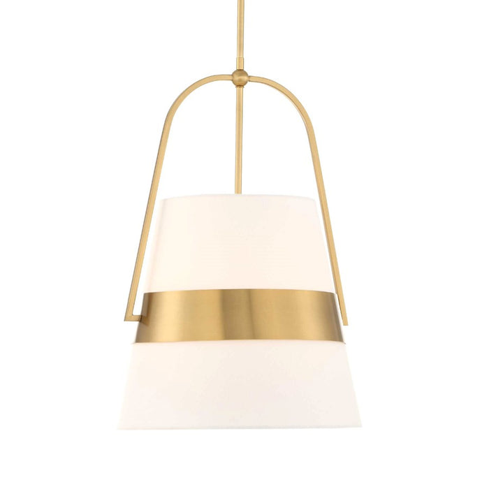Uttermost Harness 1 Light Shade Pendant, Warm Brass