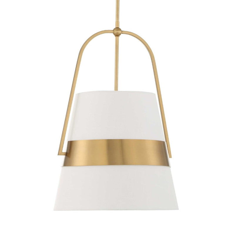 Uttermost Harness 1 Light Shade Pendant, Warm Brass