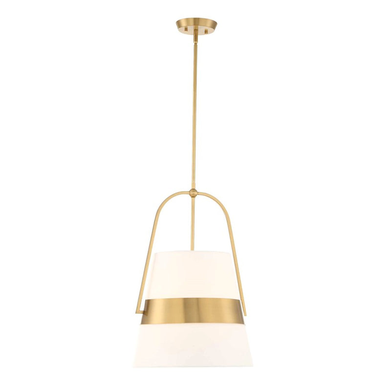 Uttermost Harness 1 Light Shade Pendant, Warm Brass