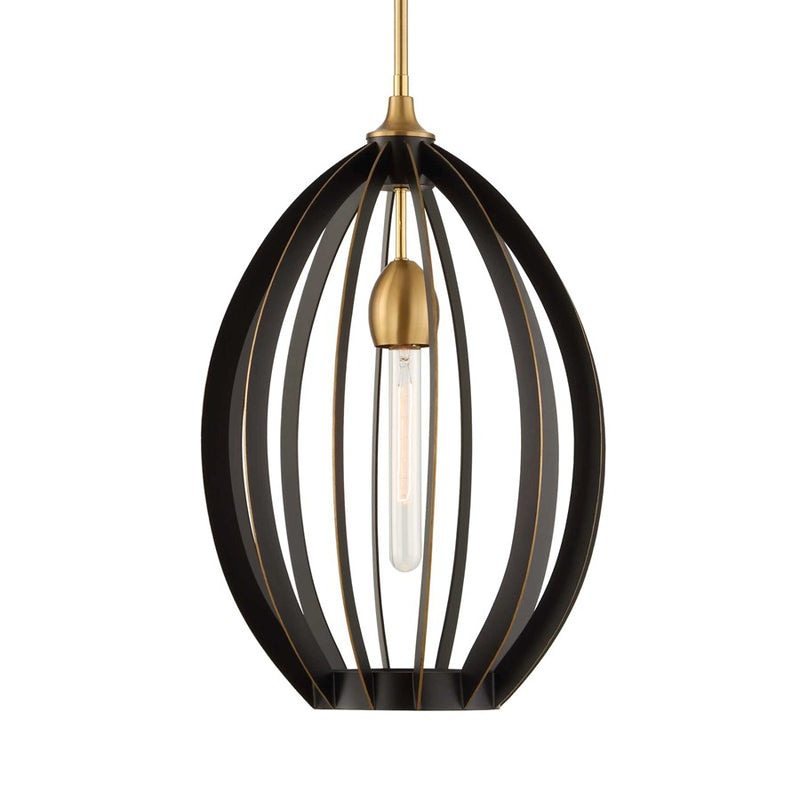 Uttermost Darby 1 Light Architectural Oval Pendant, Dark Bronze