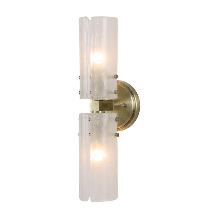 Uttermost Mistie 2 Light Glass Sconce, Antique Brass - 22588