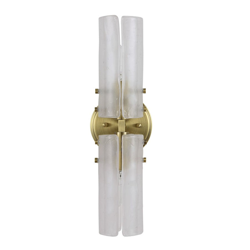 Uttermost Mistie 2 Light Glass Sconce, Antique Brass