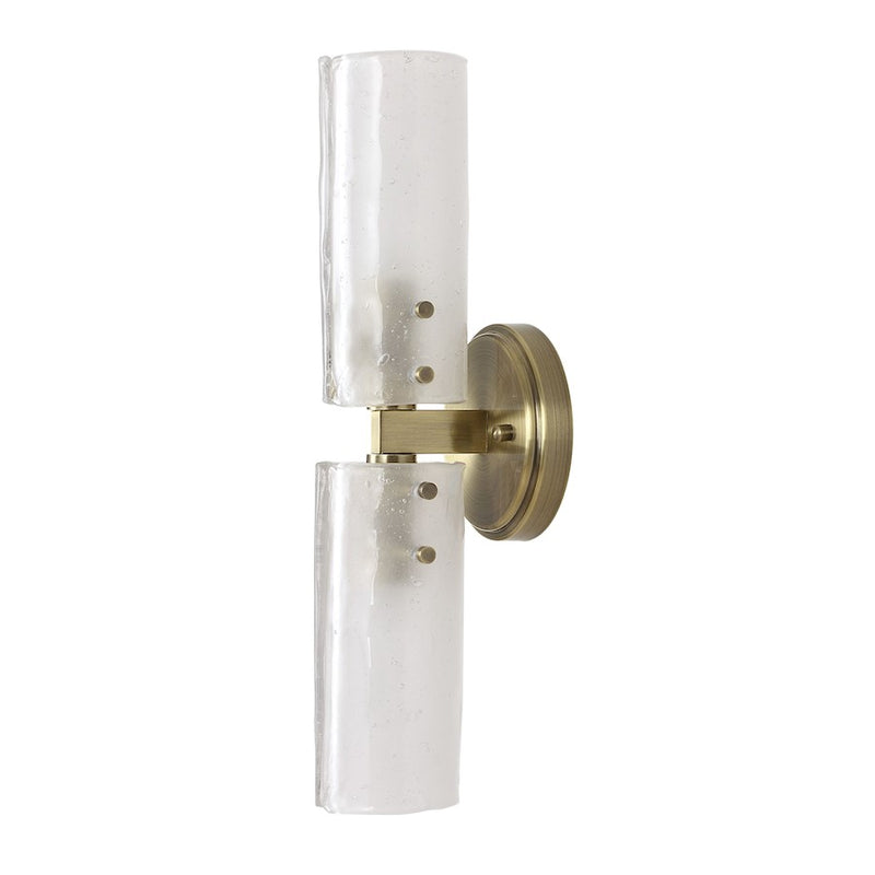 Uttermost Mistie 2 Light Glass Sconce, Antique Brass