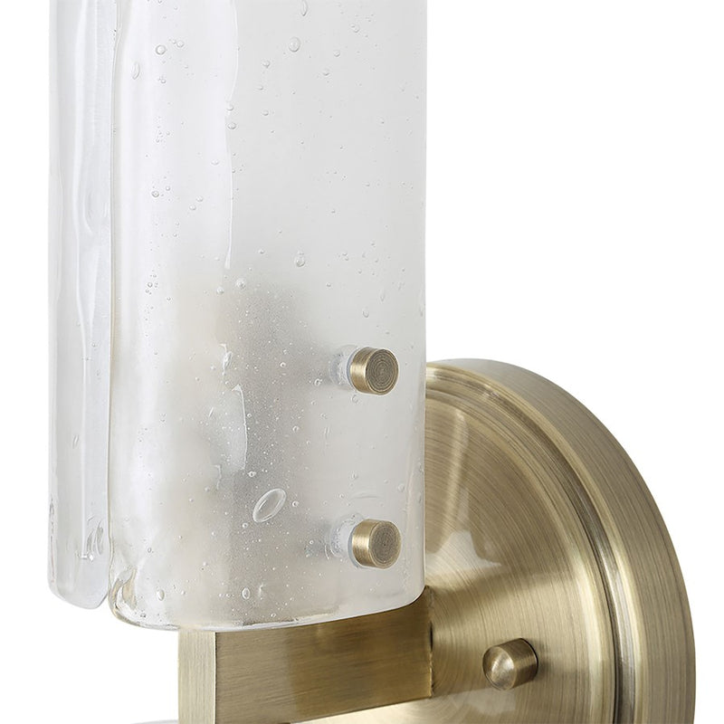 Uttermost Mistie 2 Light Glass Sconce, Antique Brass