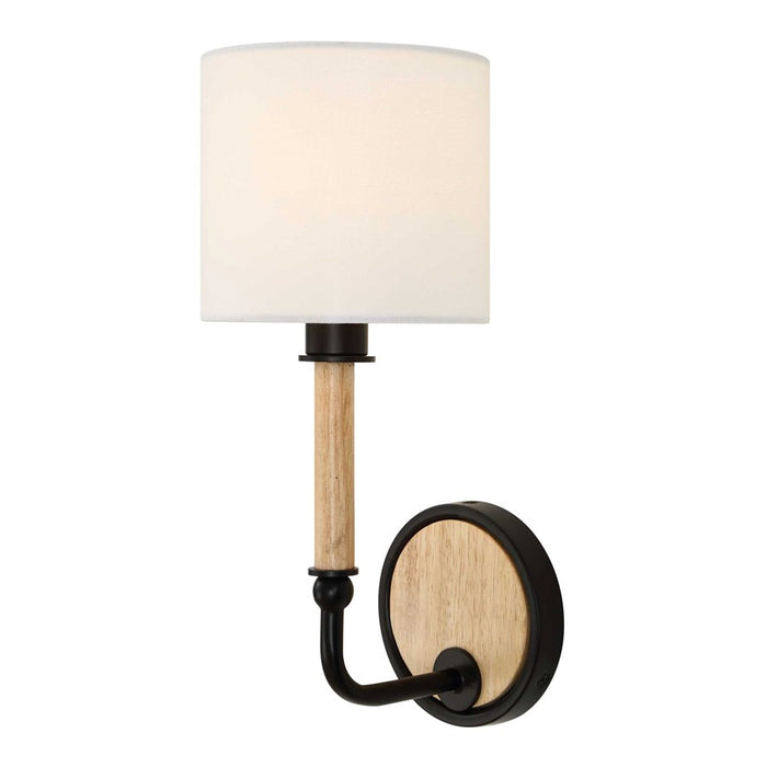 Uttermost Franconia 1 Light Wooden Sconce, Matte Black - 22596