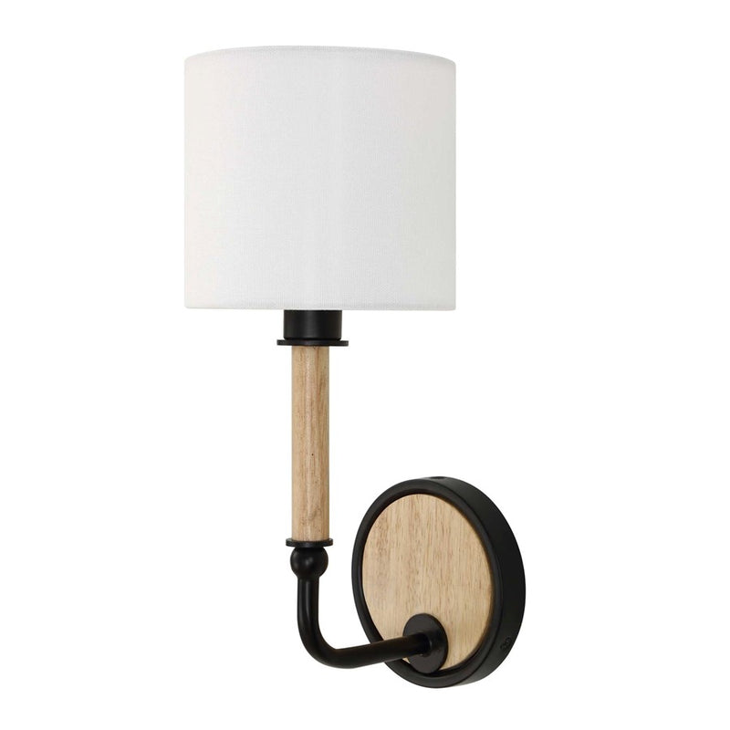 Uttermost Franconia 1 Light Wooden Sconce, Matte Black