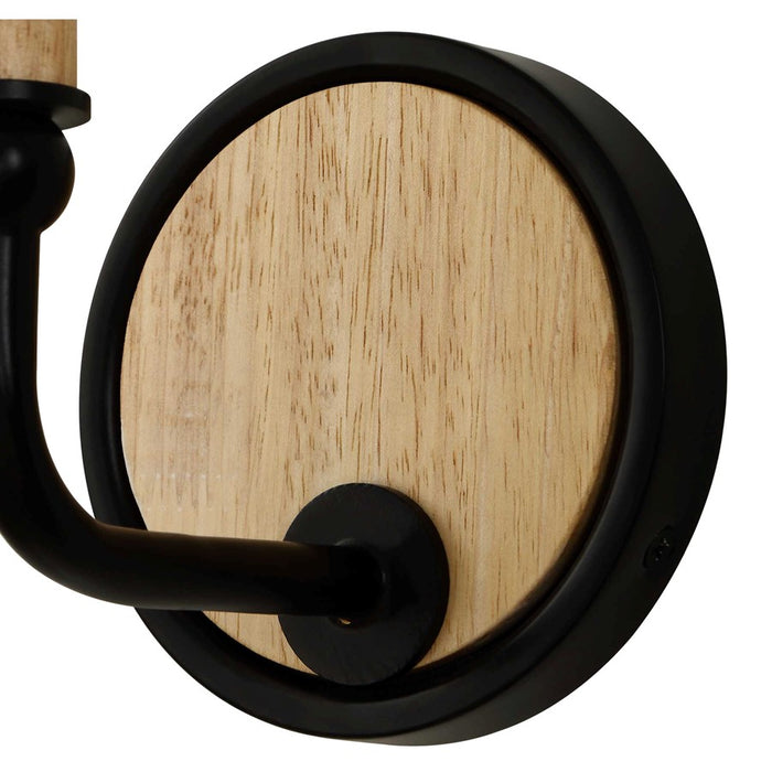 Uttermost Franconia 1 Light Wooden Sconce, Matte Black