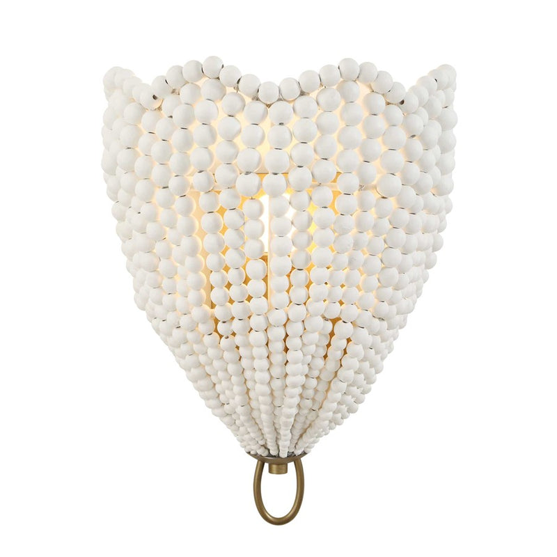 Uttermost Biddeford 1 Light White Beaded Sconce, Gold - 22597