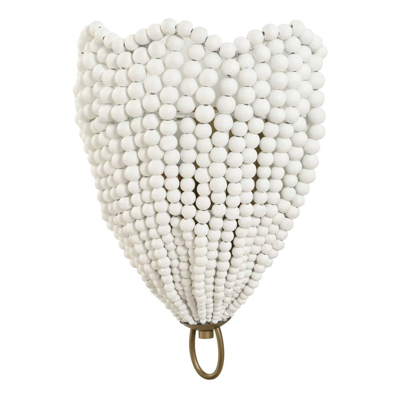 Uttermost Biddeford 1 Light White Beaded Sconce, Gold