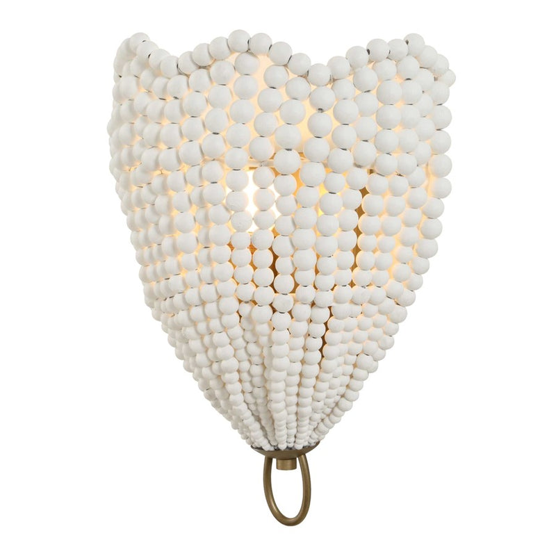Uttermost Biddeford 1 Light White Beaded Sconce, Gold