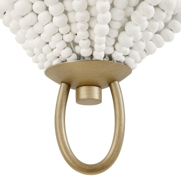 Uttermost Biddeford 1 Light White Beaded Sconce, Gold