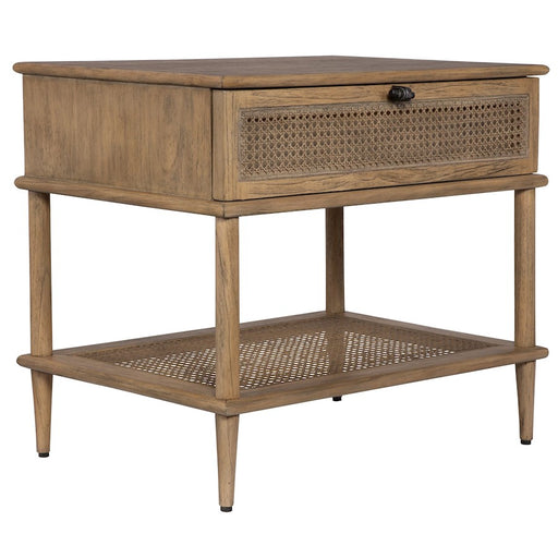 Uttermost Coast Tattan Cane Side Table, Soft Oak Stain