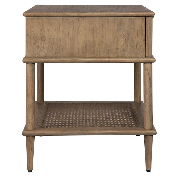 Uttermost Coast Tattan Cane Side Table, Soft Oak Stain