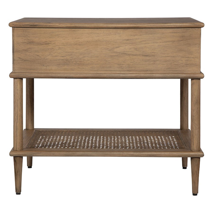 Uttermost Coast Tattan Cane Side Table, Soft Oak Stain