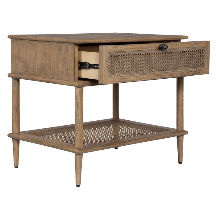 Uttermost Coast Tattan Cane Side Table, Soft Oak Stain